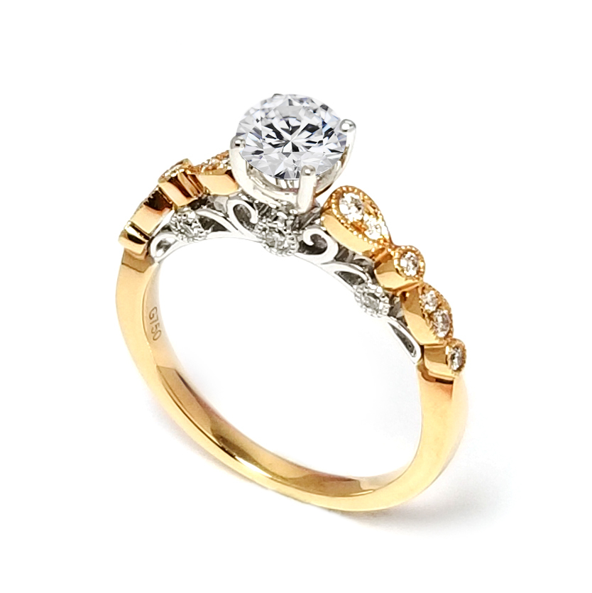 18K白 / 玫瑰金天然鑽石戒指托 (RS22HA1094C)