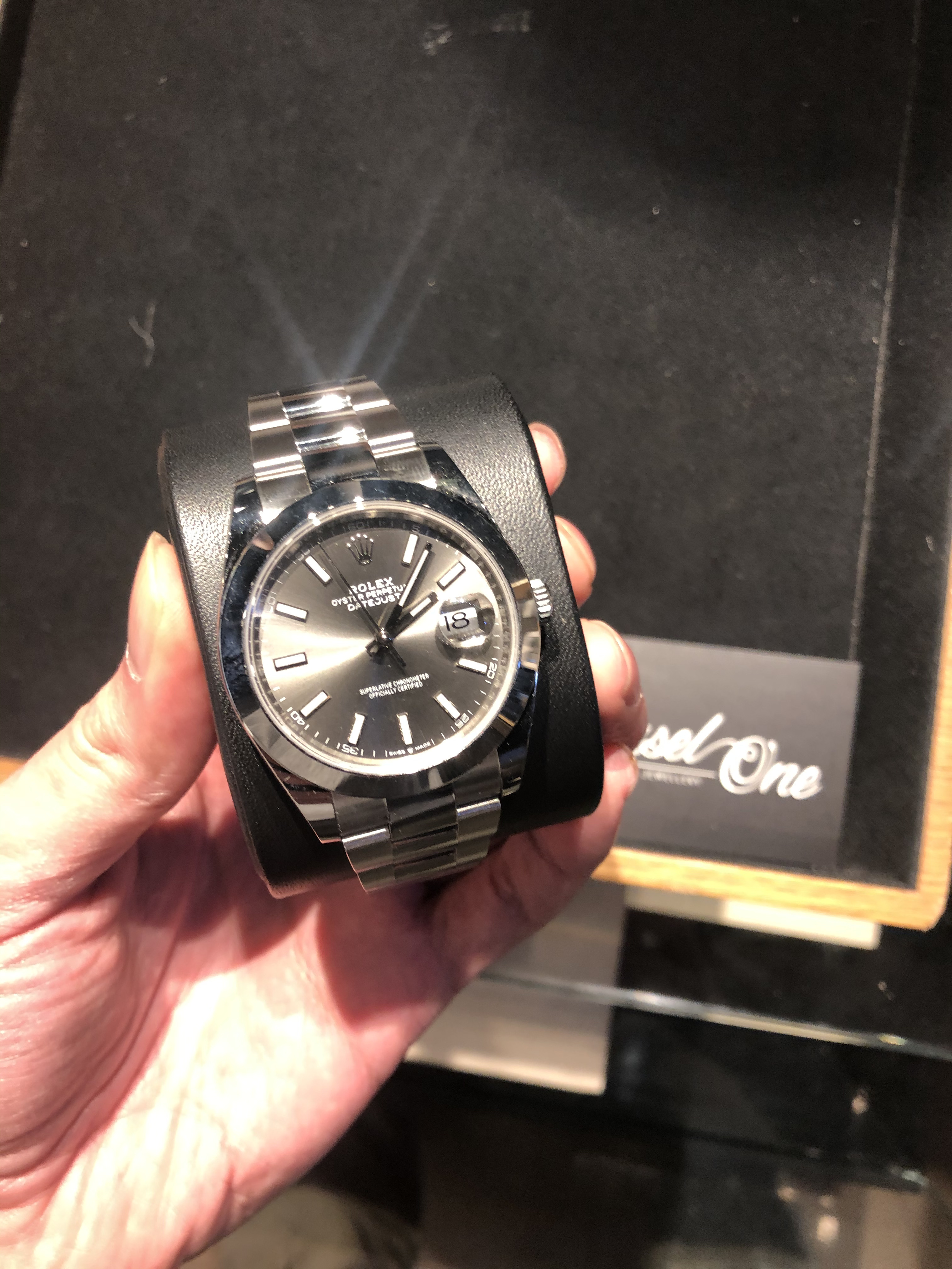BRAND NEW ROLEX 126300 SLATE GREY RHODIUM DIAL DATEJUST 41MM OYSTER STRAP STAINLESS STEEL