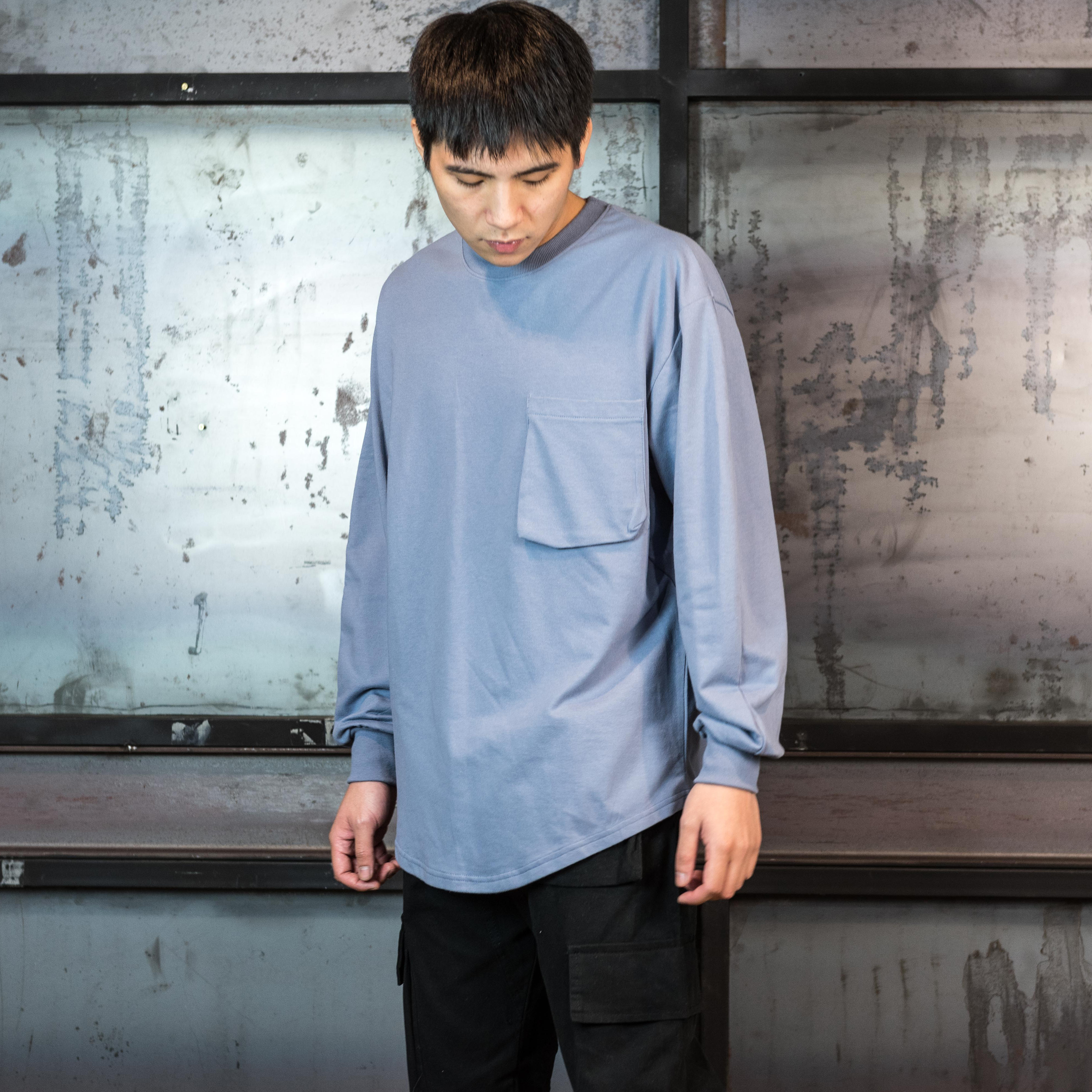 社團出清 ALLY 「立體口袋/沒口袋」 寬鬆 落肩 下擺圓弧 寬袖 長Tee