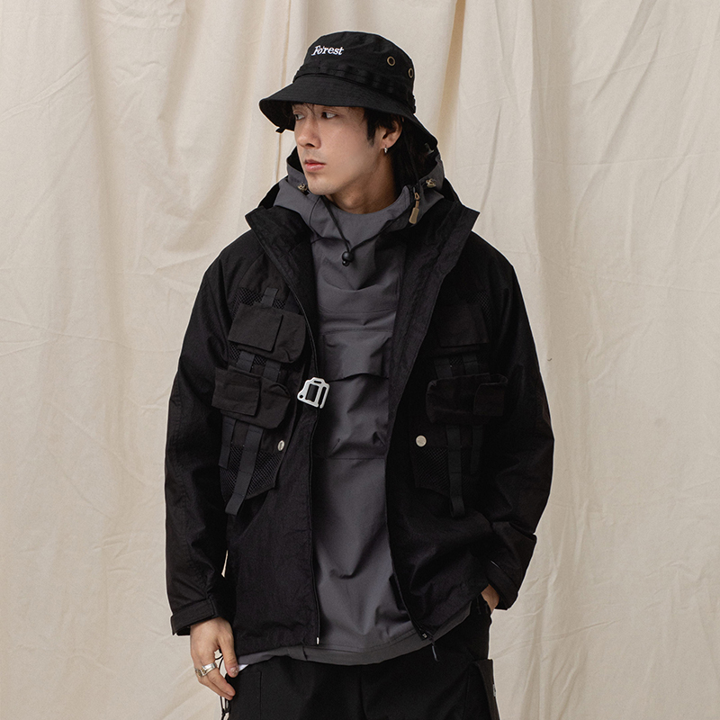 馬甲拼色多袋戰術戶外衝鋒衣