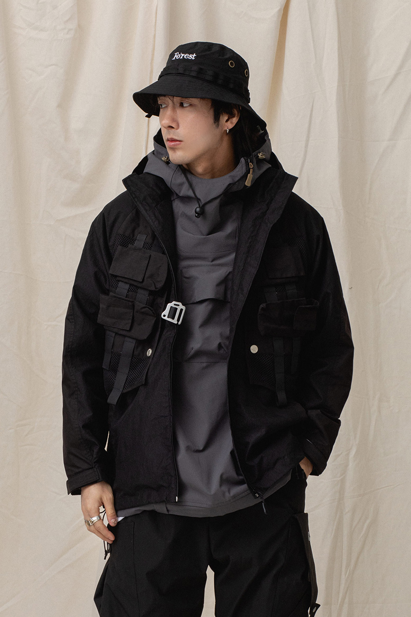 馬甲拼色多袋戰術戶外衝鋒衣