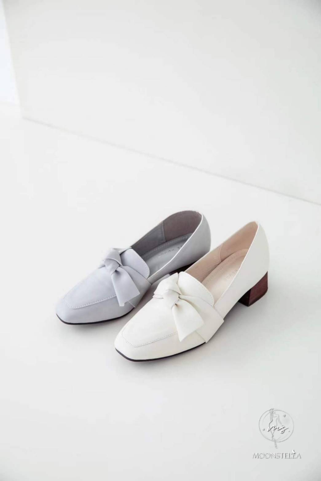 美美蝴蝶結低跟鞋