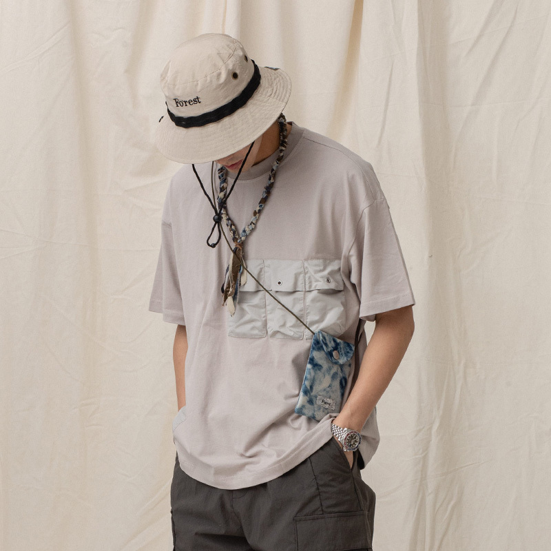 戶外多口袋棉質五分短袖