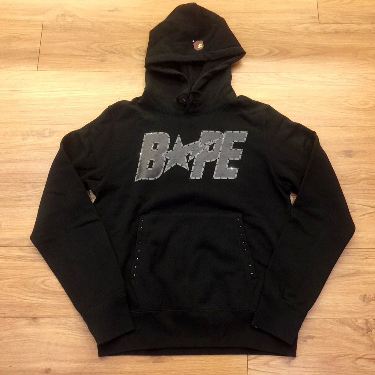 【車庫服飾】BAPE SWAROVSKI PULLOVER HOODIE 施華洛世奇 水鑽帽TEE 二手