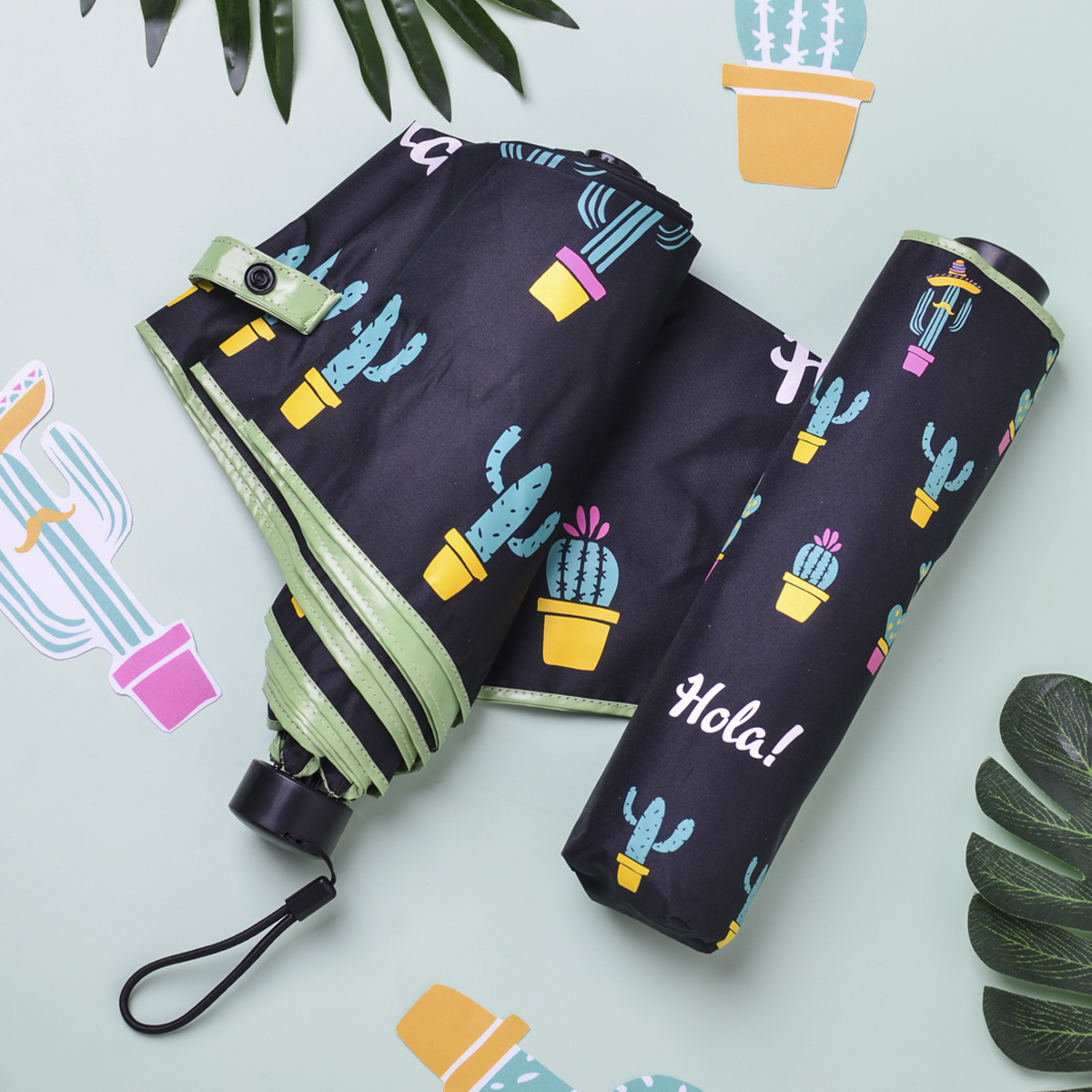 夏日時光晴雨傘．Hola仙人掌(輕量/防風/防曬/抗UV)