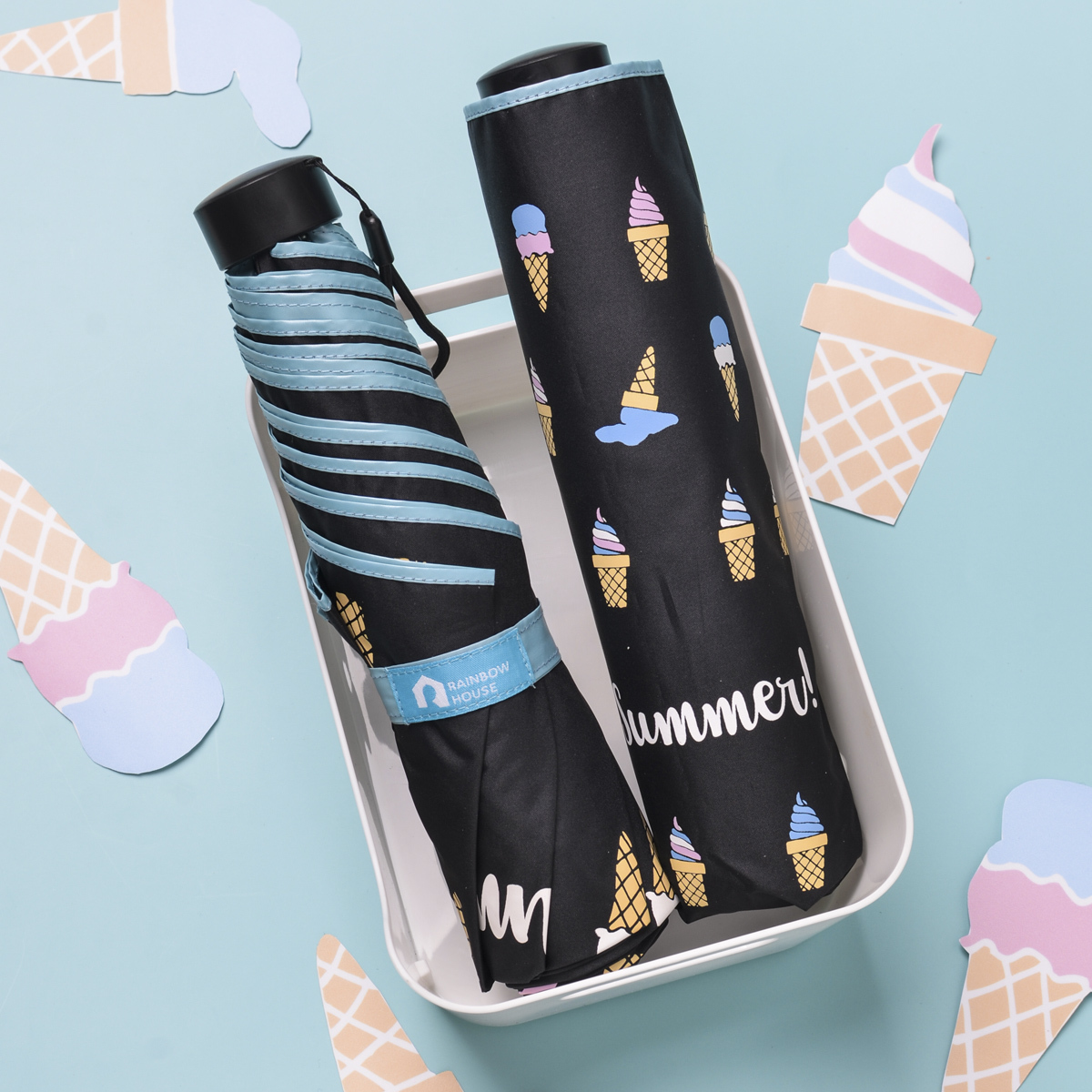 夏日時光晴雨傘．夏日冰淇淋(輕量/防風/防曬/抗UV)