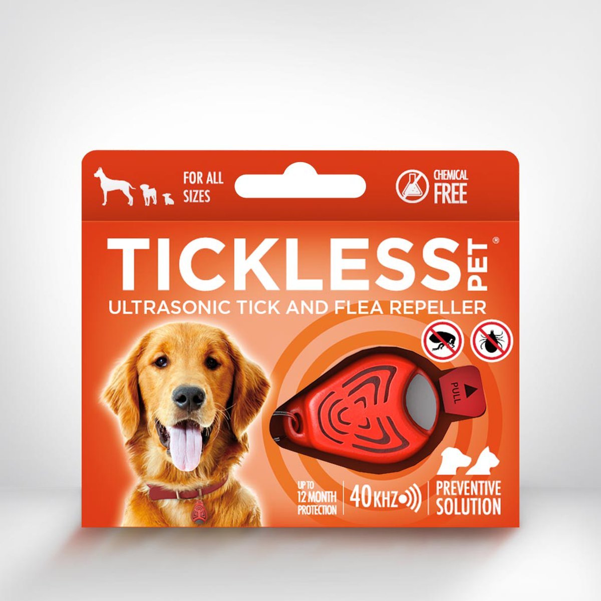 Tickless Ultrasonic Tick and Flea Repeller - Orange