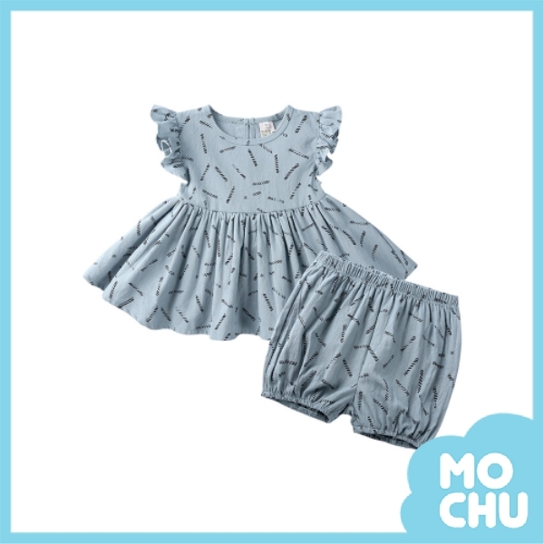 花邊袖娃娃裙套裝(兩色)