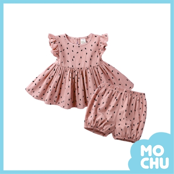 花邊袖娃娃裙套裝(兩色)