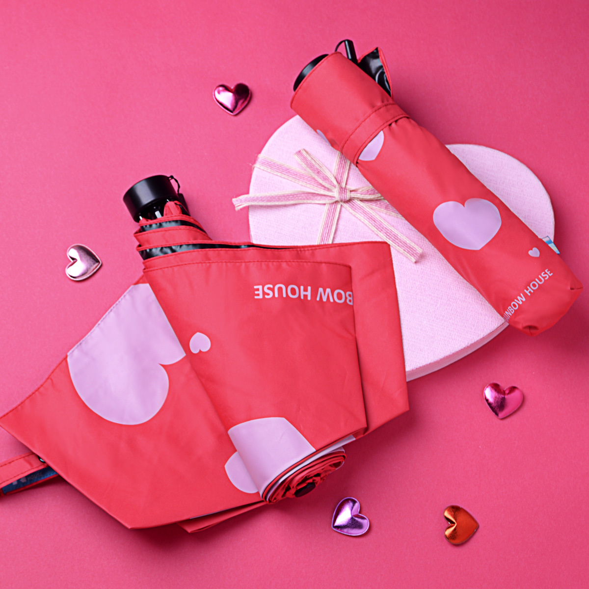 Rainbow House 晴雨傘 彩虹 輕量 防曬 防風 愛心