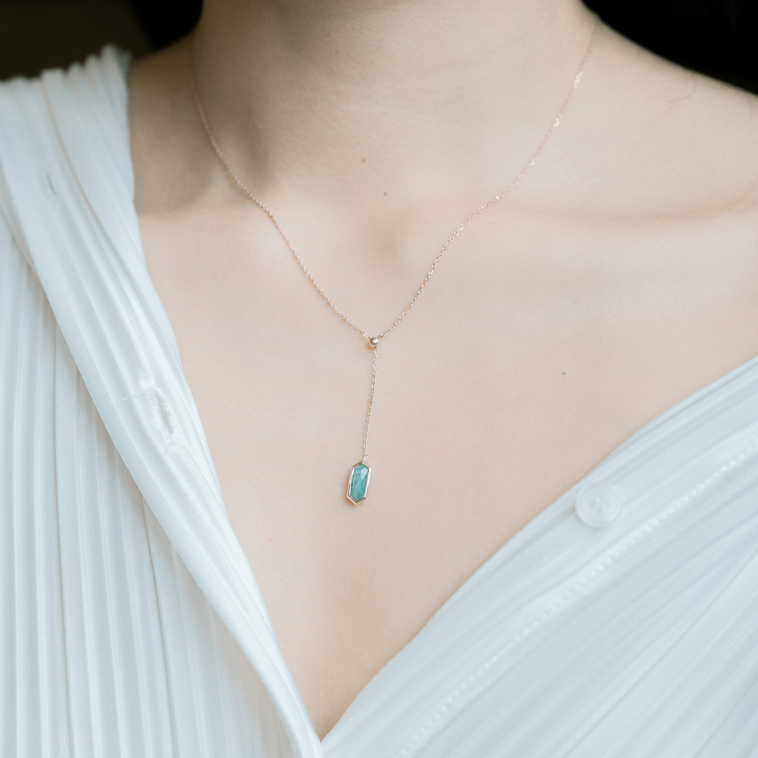 長六角天河可調式小Y字項鍊