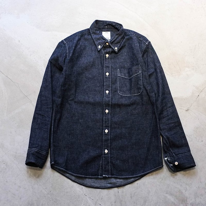 【車庫服飾】VISVIM 極新絕版 SS B.D. SHIRT ONE WASH 中村世紀 原色深藍牛仔襯衫