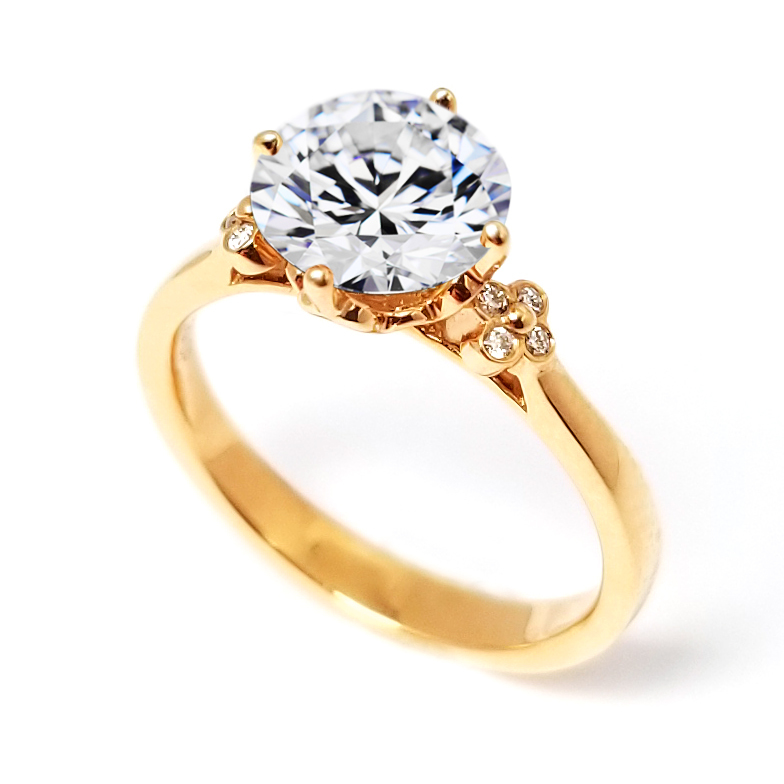 18K 玫瑰金天然鑽石戒指托 (RS11A14014)