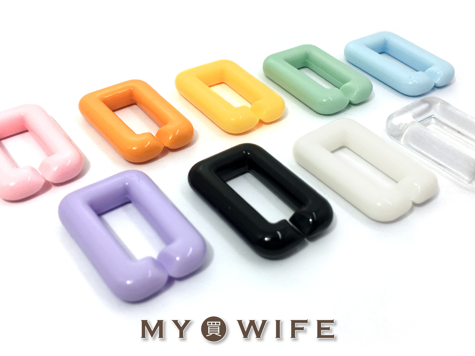 30x20mm壓克力方形組合鍊_9色【FS-3020】