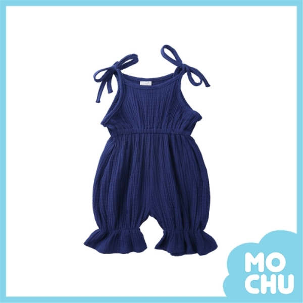 綁帶棉麻縮腰連身褲(六色)