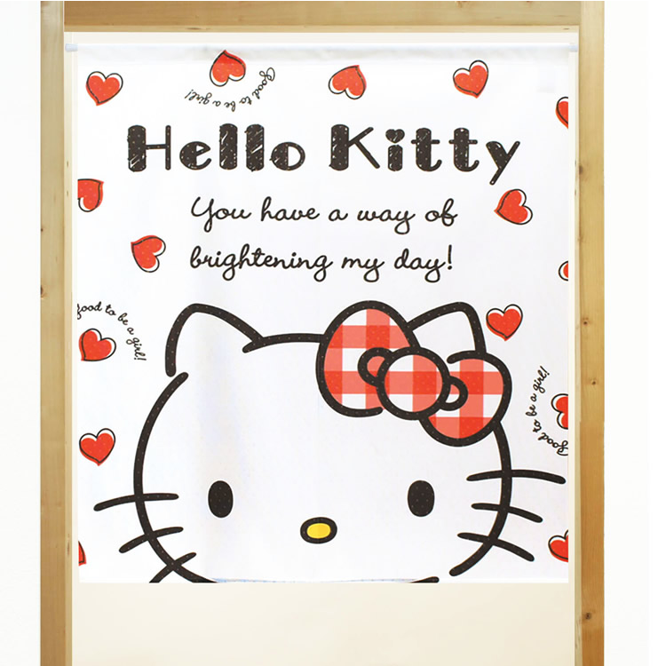 Sanrio Hello Kitty 短門簾 85×90cm  心心 #CM21SD-92211