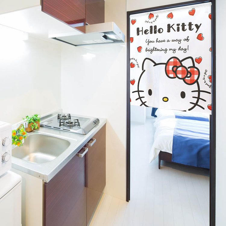 Sanrio Hello Kitty 短門簾 85×90cm  心心 #CM21SD-92211