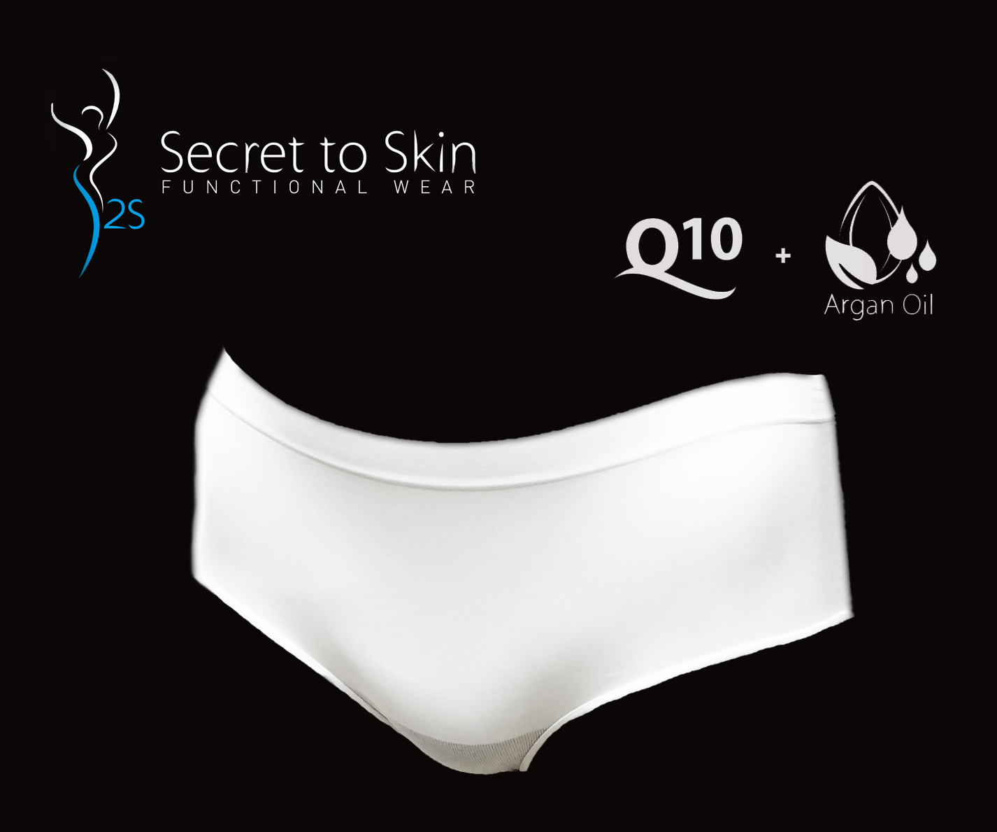 Secret to Skin 銀元素抗菌Q10堅果油潤膚內褲 (白色)