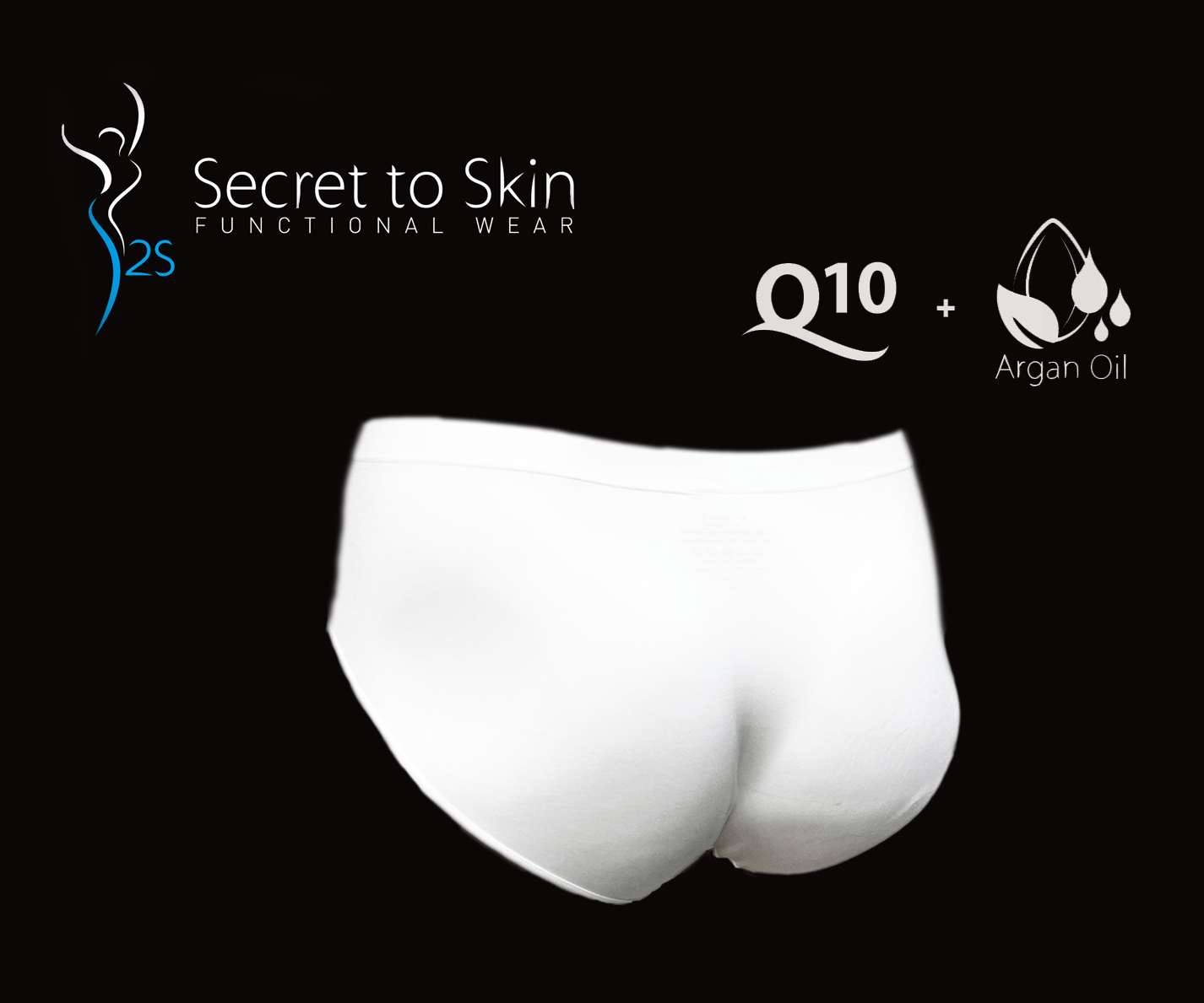 Secret to Skin 銀元素抗菌Q10堅果油潤膚內褲 (白色)