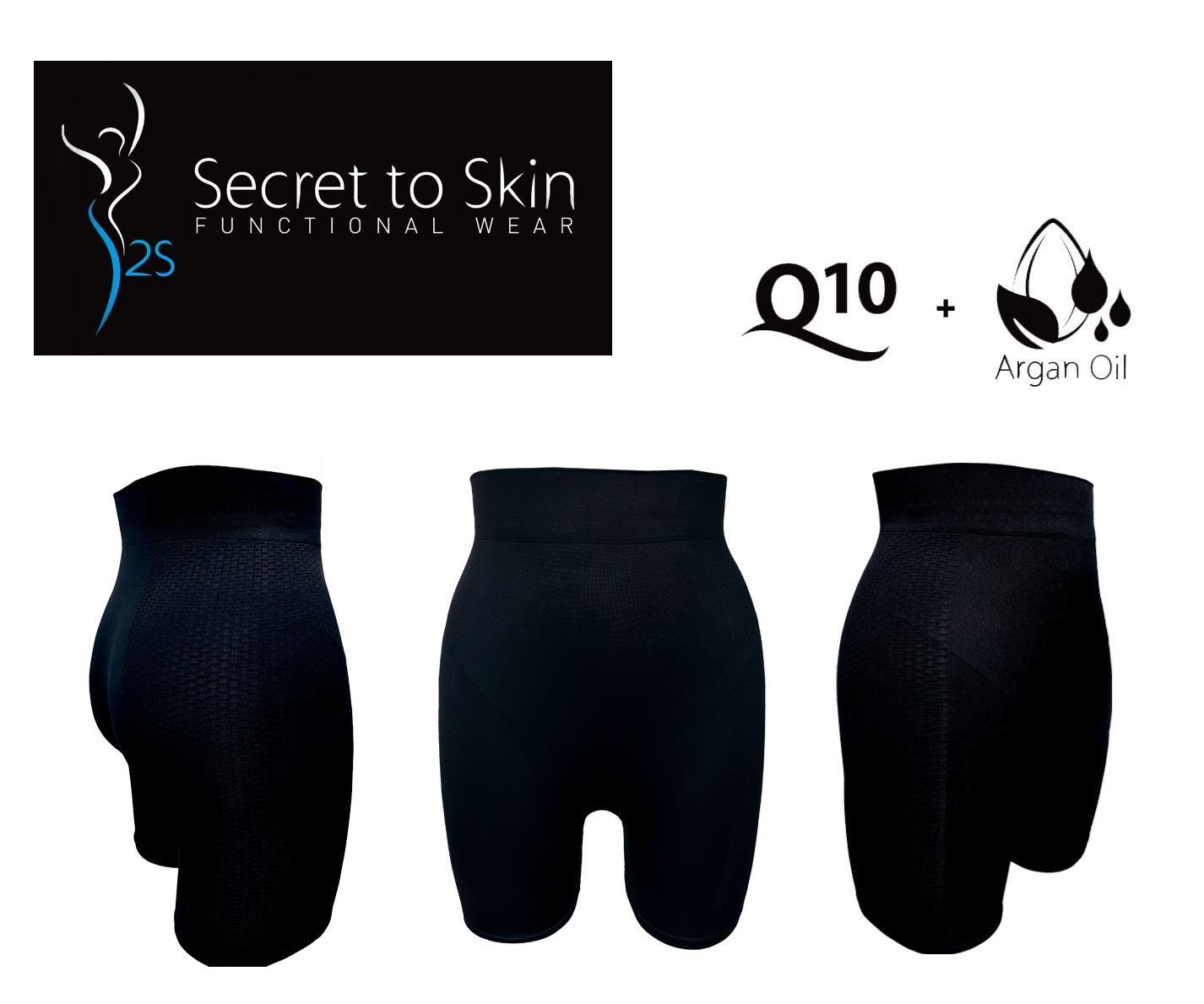 Secret to Skin Q10 堅果油護膚運動短褲 (黑色)