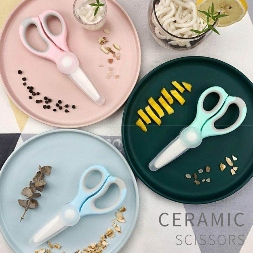 人體工學款 嬰幼兒陶瓷食物剪✂連膠盒套裝