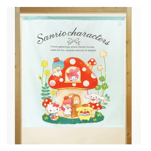 Sanrio 公仔大集合短門簾 85×90cm  蘑菇屋 #CM21SD-92218