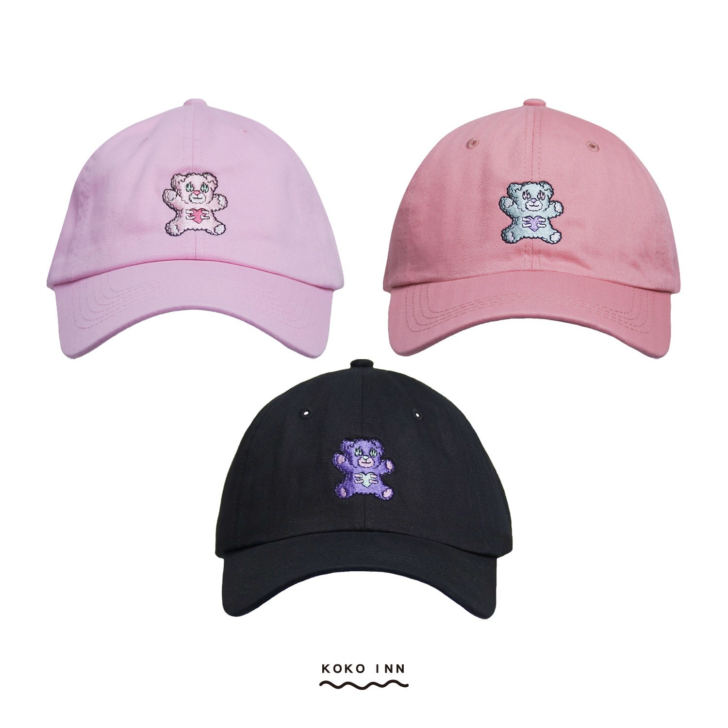 KOKOINNA 熊熊刺繡帽