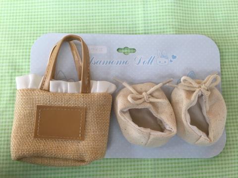 Usamomo 萌兔桃桃 絨毛娃娃更衣配件【包鞋組】手提咖 手提紫 22cm專用