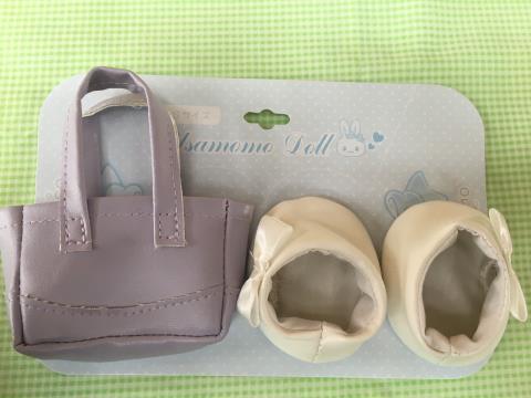 Usamomo 萌兔桃桃 絨毛娃娃更衣配件【包鞋組】手提咖 手提紫 22cm專用