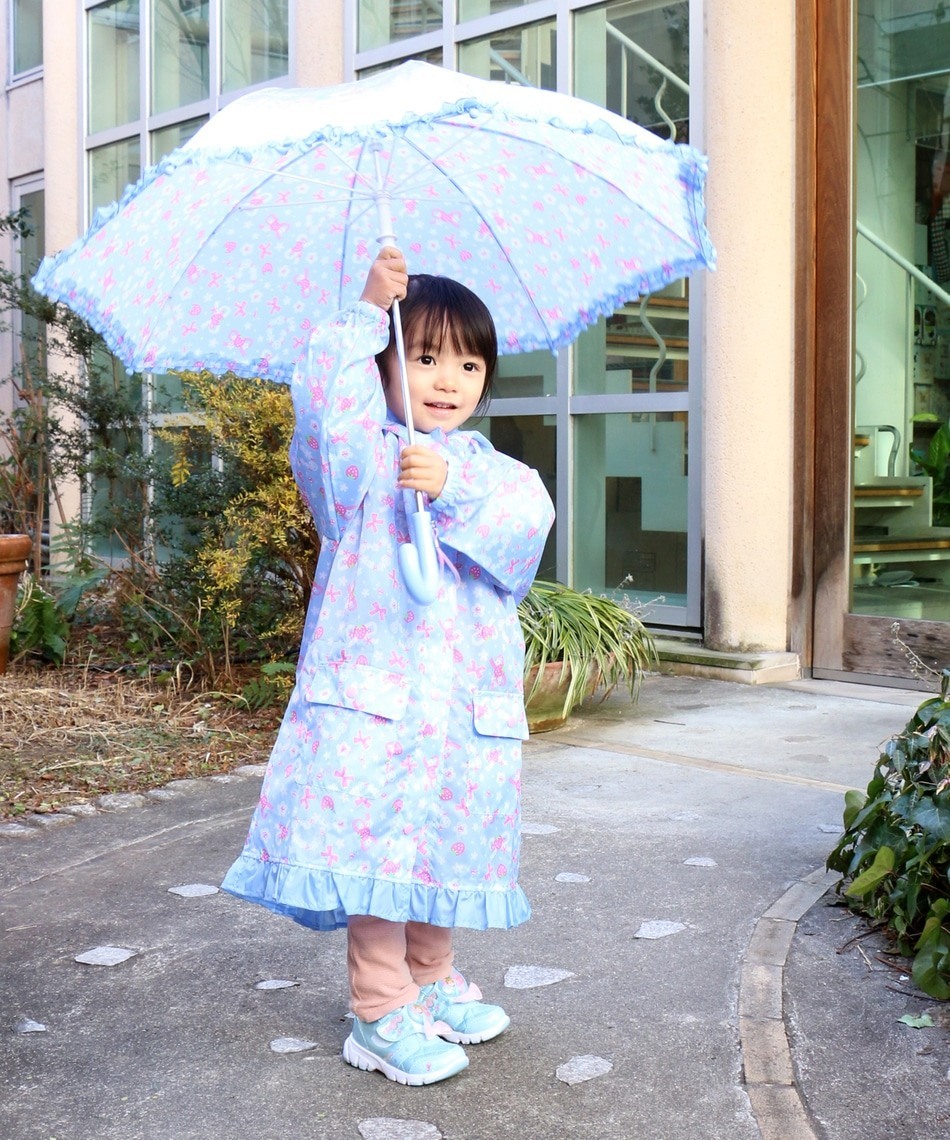 Mother Garden雨傘-童用 蝴蝶結 藍 40cm