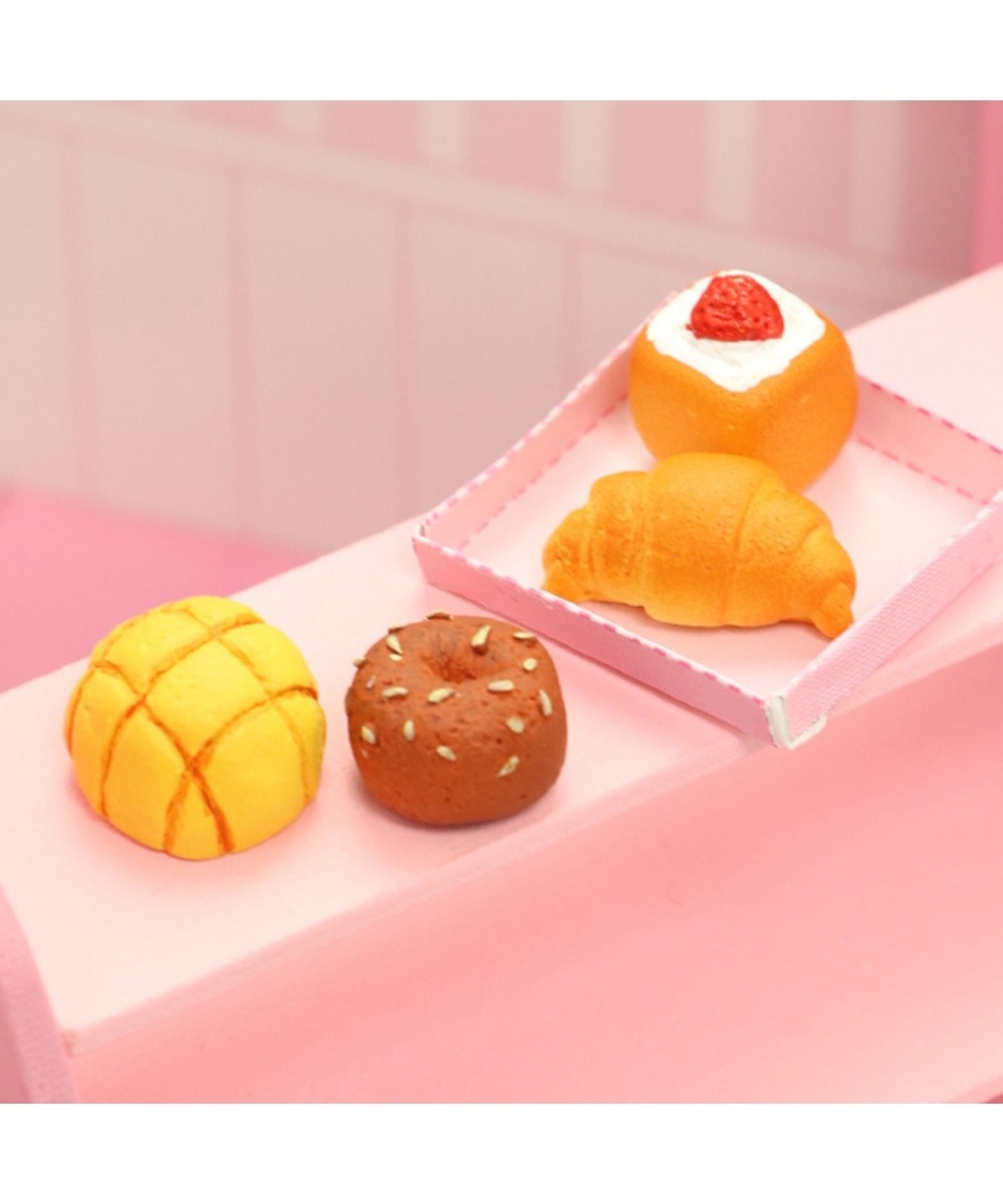 Mother Garden-微型屋 麵包店 4入麵包A、B款 手作模型