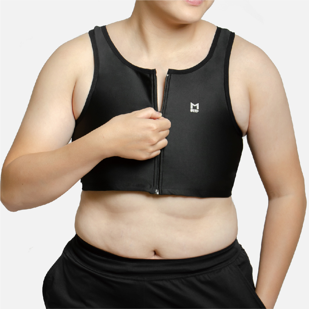 MULTI-拉鍊短版-大尺碼束胸【E015B】