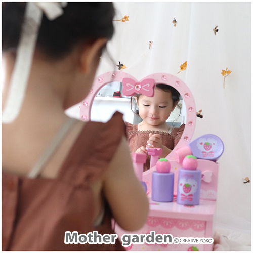 Mother Garden木製家家酒玩具第一品牌 草莓化妝台(粉紅)