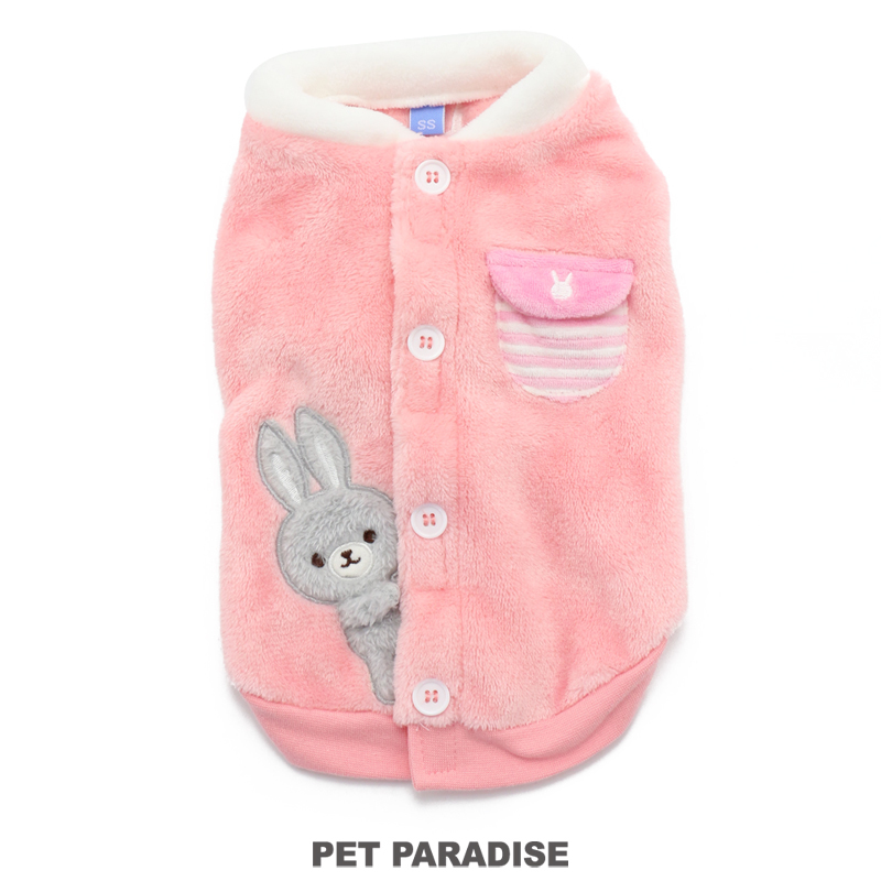 【PET PARADISE】 寵物衣服-保暖後背開背心 小兔躲 粉 4S