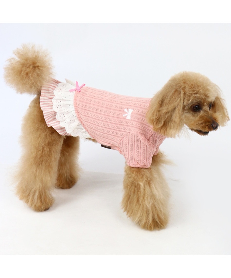 【PET PARADISE】 寵物衣服-針織洋裝 粉 SS