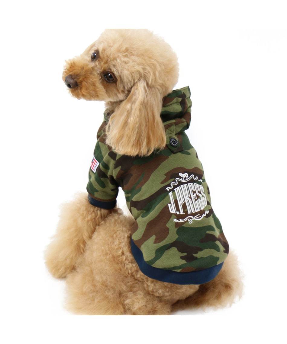 【PET PARADISE】 寵物衣服-連帽迷彩綠 DSS