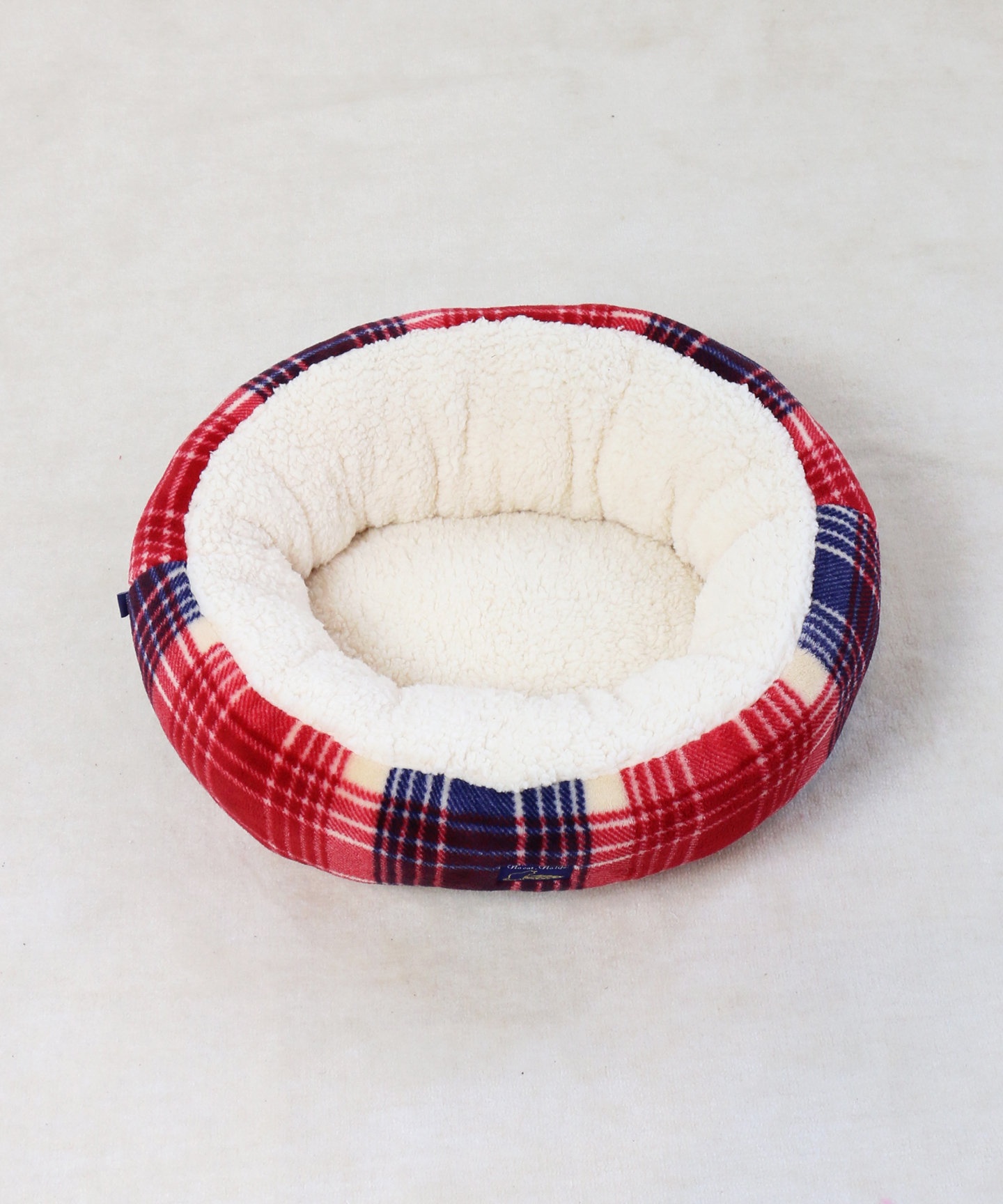 【PET PARADISE】 寵物用品-床 圓形 格紋紅藍