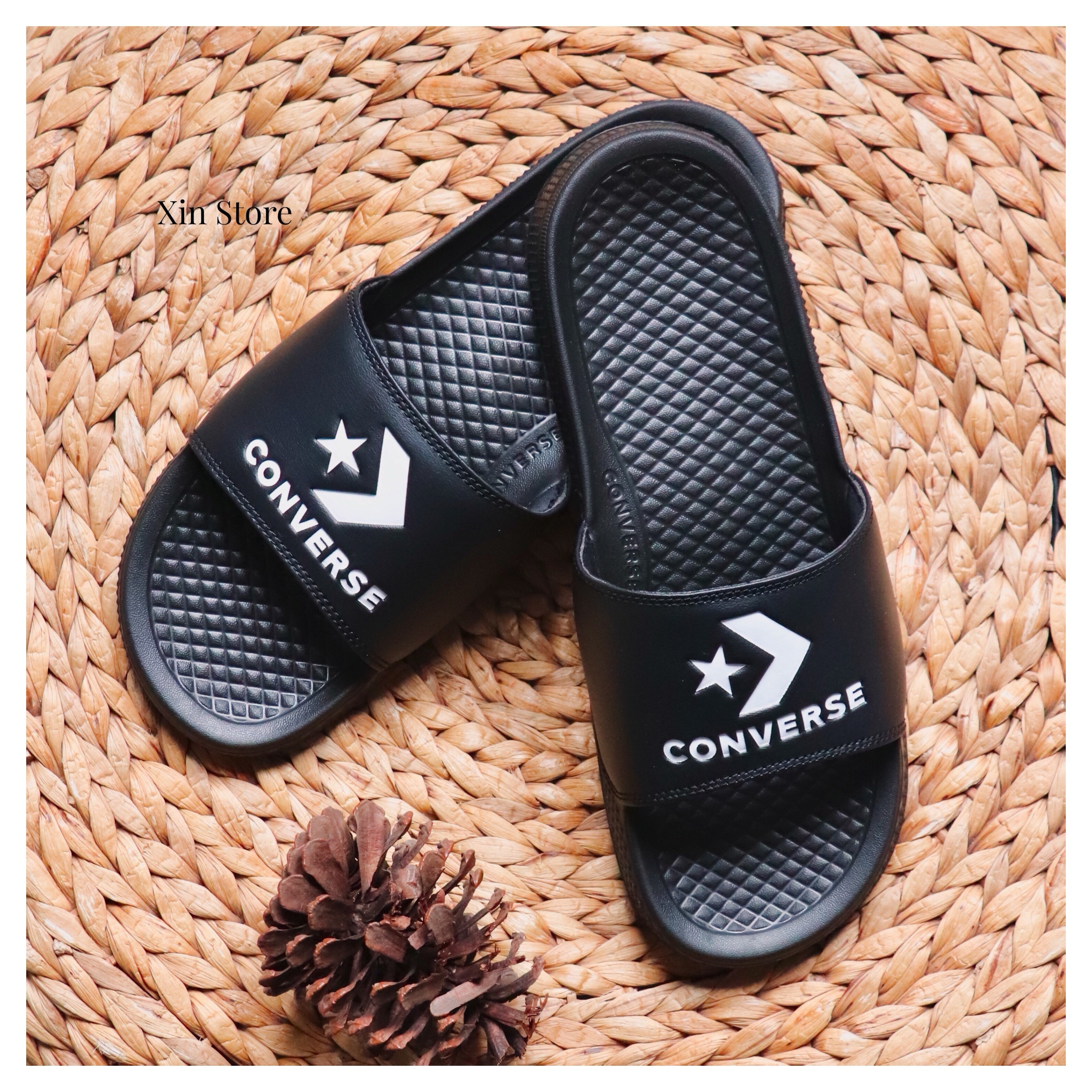 【現貨】Converse All Star Slide 大Logo 拖鞋 黑 白