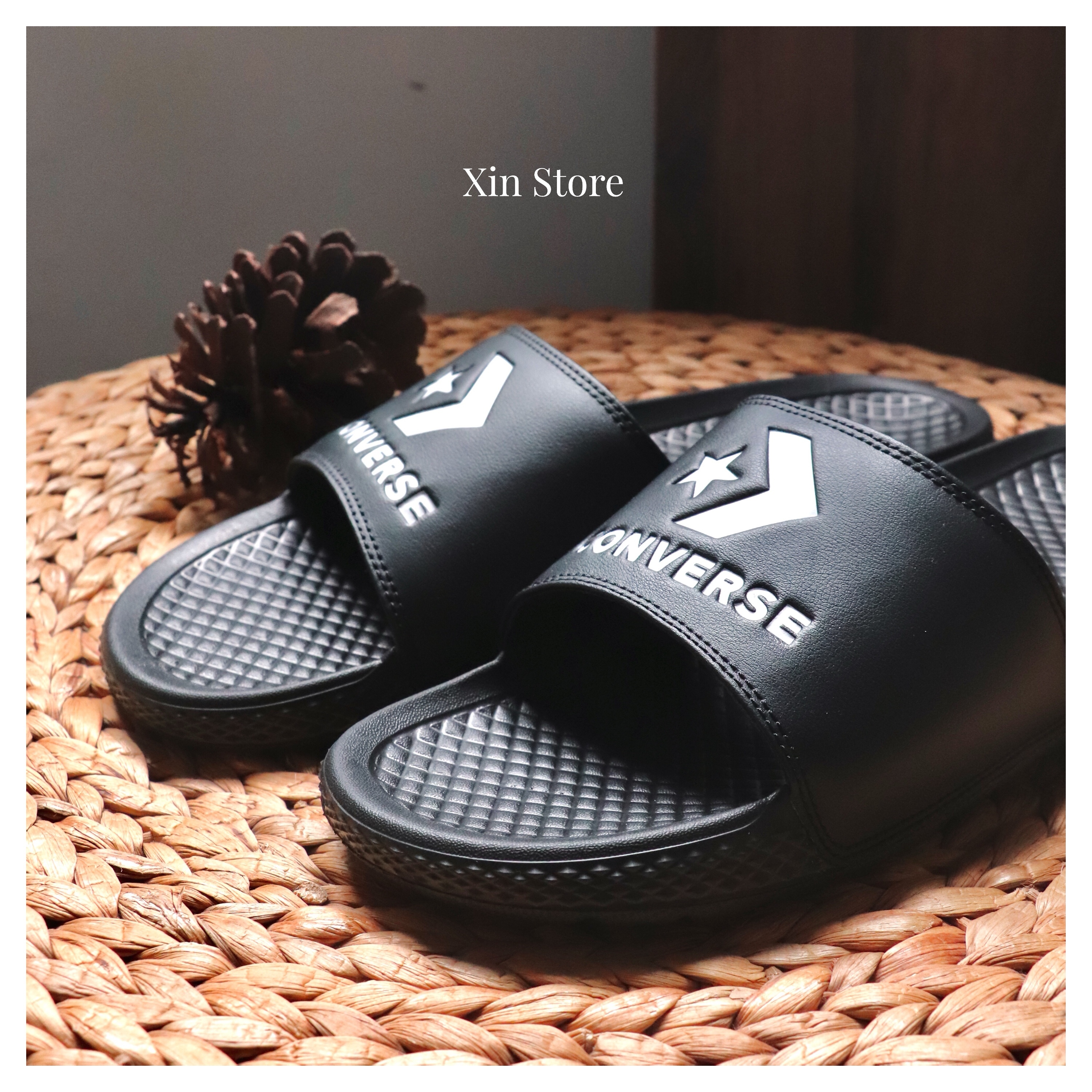 【現貨】Converse All Star Slide 大Logo 拖鞋 黑 白