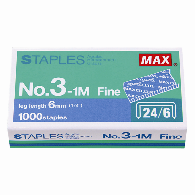 Max 3-1M 釘書釘 6mm 24/6 (1,000枚)
