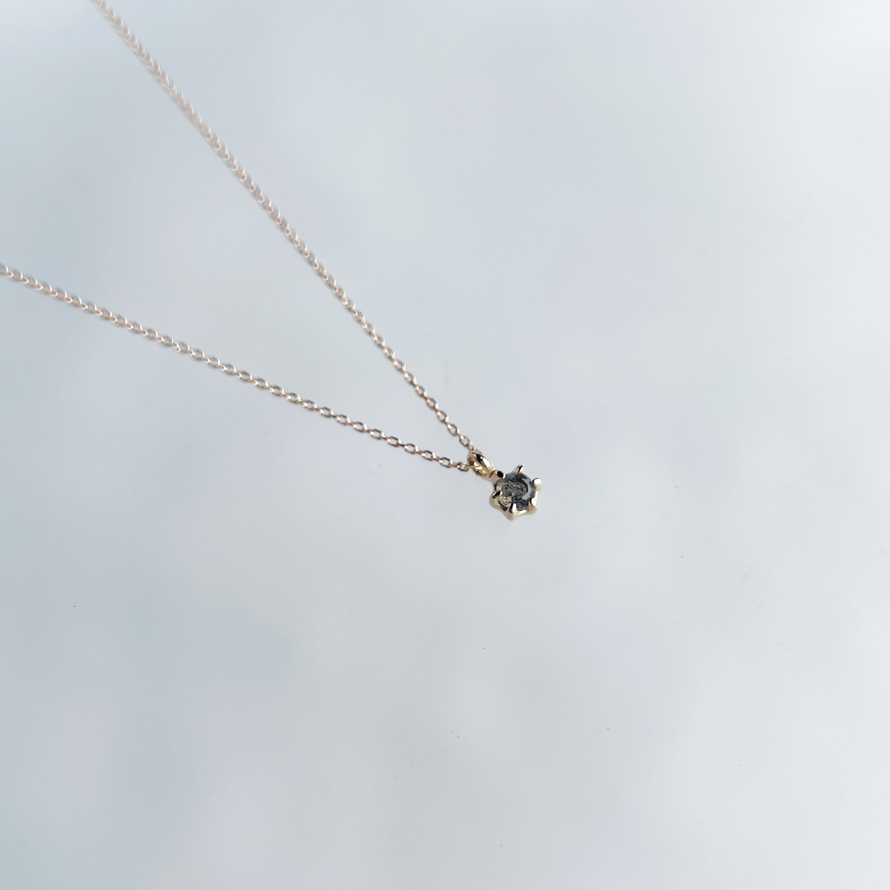 14K mini六爪棕月光項鍊