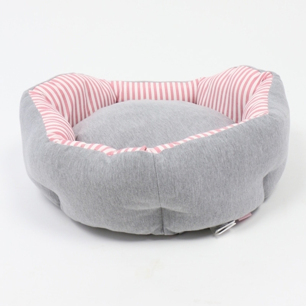【PET PARADISE】寵物用品-床 粉紅蝴蝶結 灰M