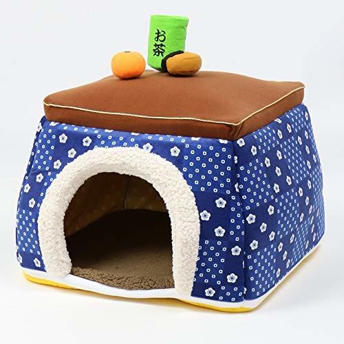 【PET PARADISE】 寵物用品-屋床 暖桌 藍 L