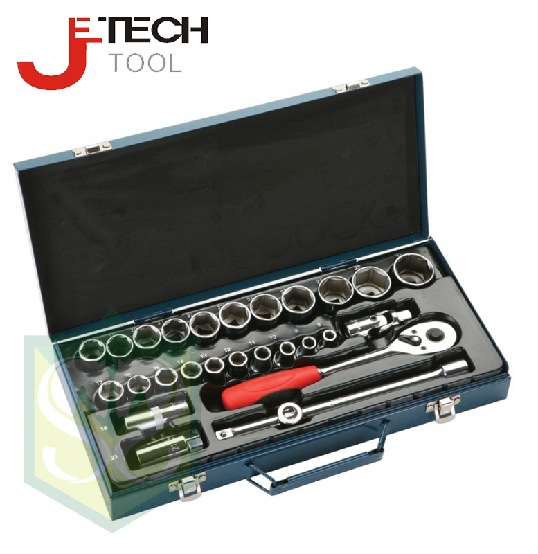 JETECH #SK1/2-27S 1/2" 8-32MM 27PCS METAL BOX SET