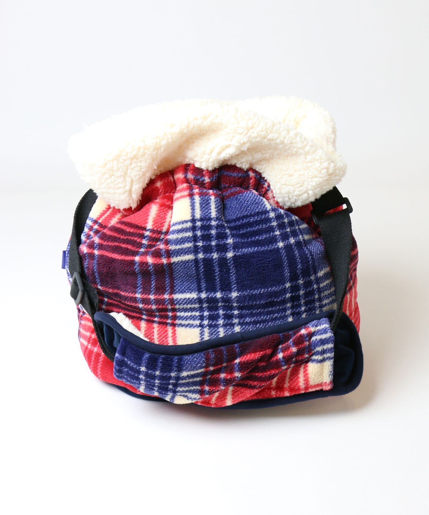 【PET PARADISE】 寵物用品-保暖提袋 格紋紅藍