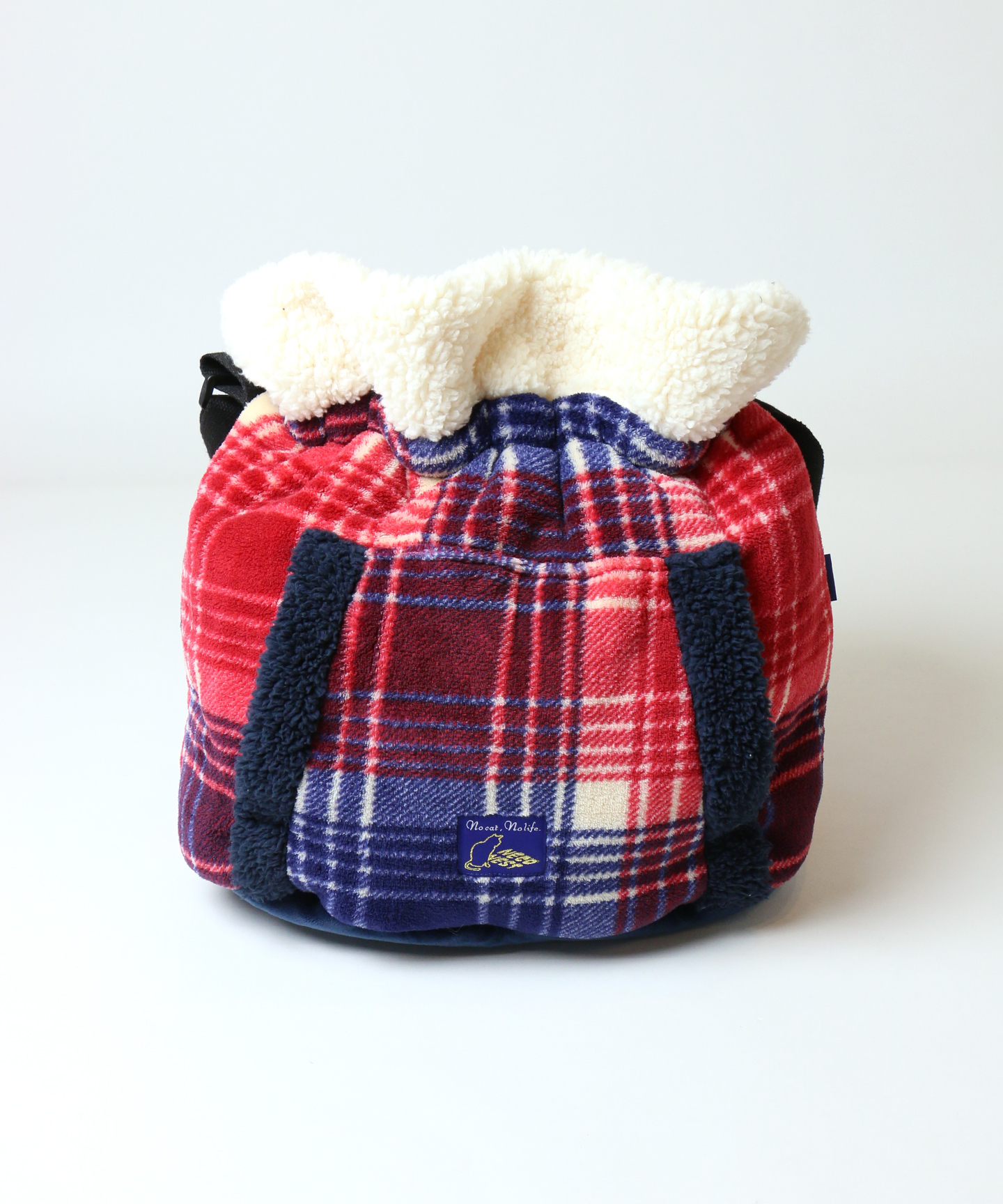 【PET PARADISE】 寵物用品-保暖提袋 格紋紅藍