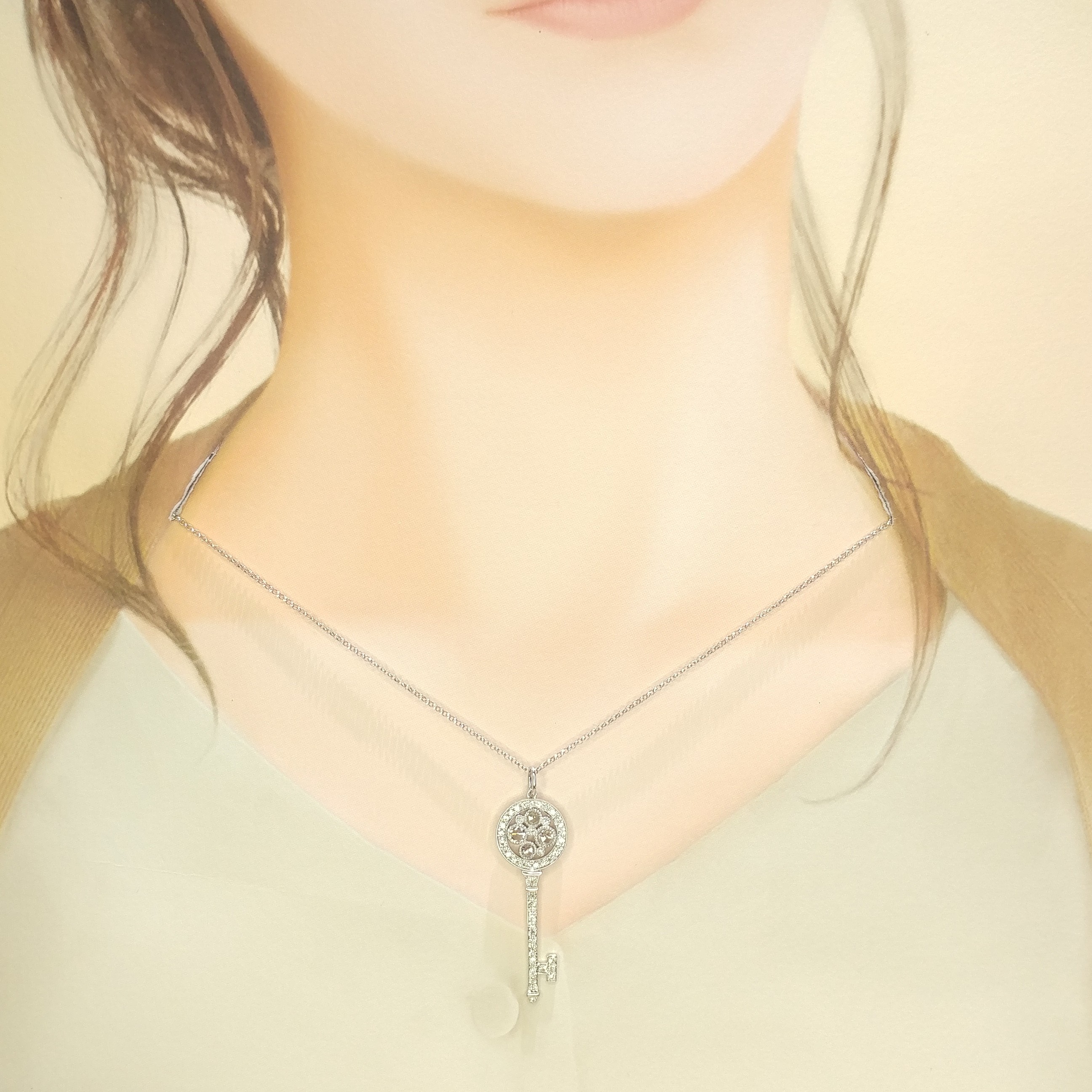 18K White Gold 0.63ct Diamond Pendant