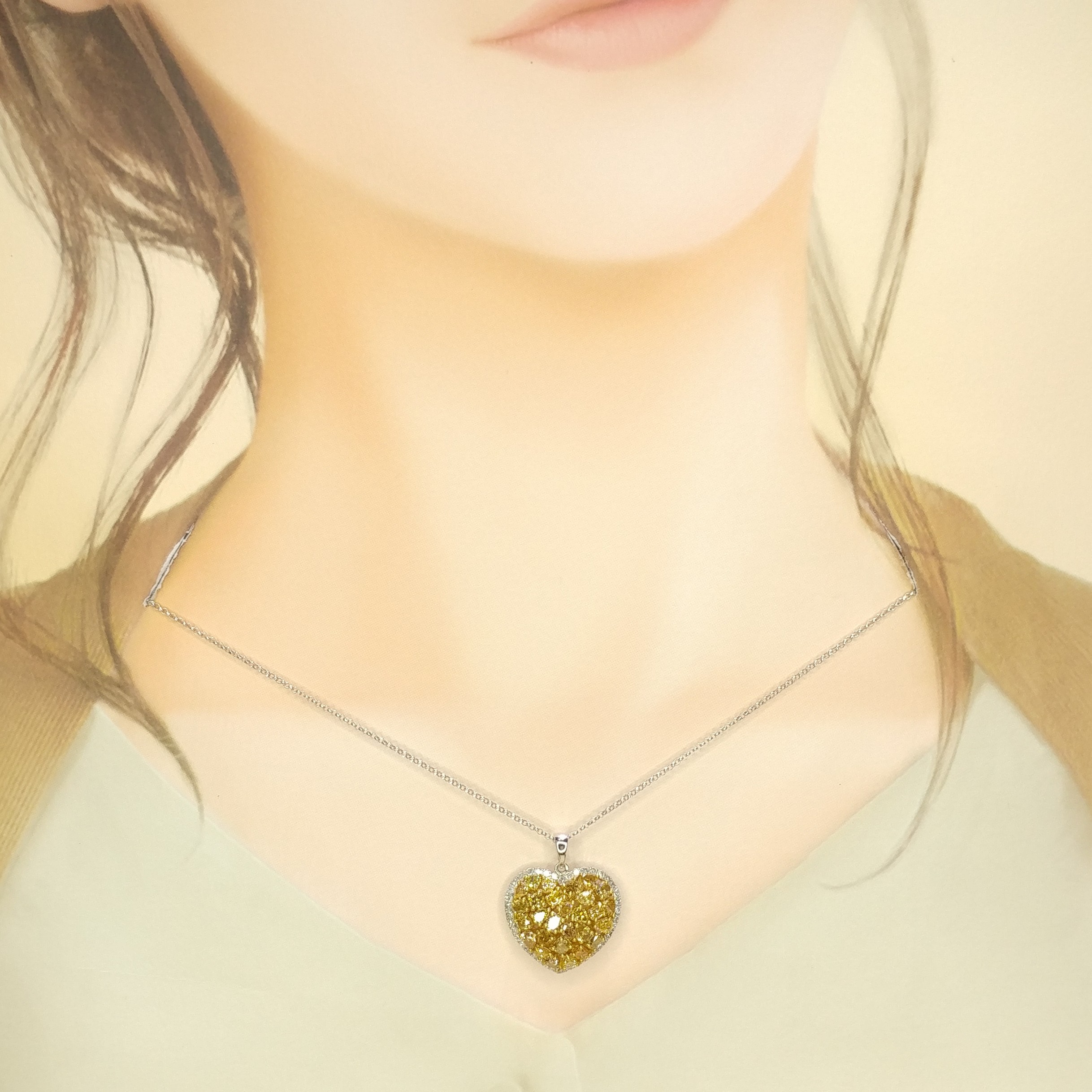 18K Gold 3.16ct Diamond Pendent