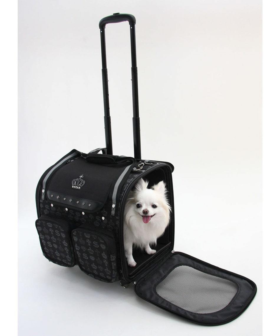 【PET PARADISE】 寵物用品-外出拉桿包 四輪 王冠 M