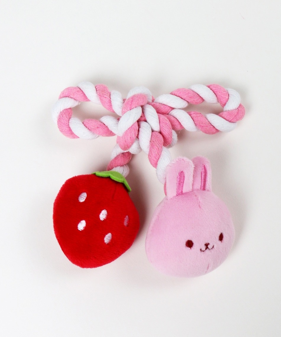 【PET PARADISE】 寵物玩具-咬繩 草莓和小兔